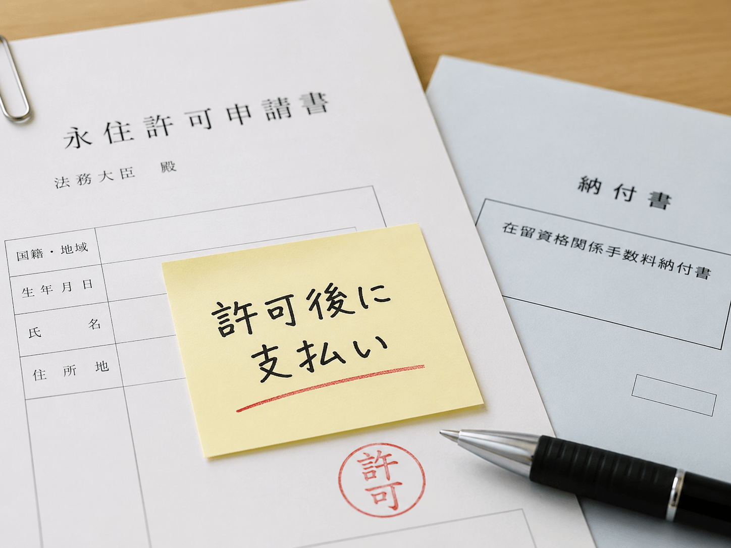永住権の申請手数料を支払うタイミング